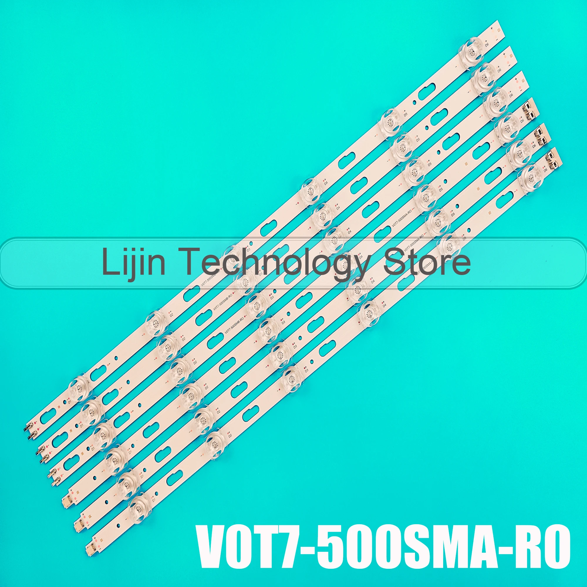 60 Pz/10Set Striscia Di Retroilluminazione A Led Per Samsung 50 "Tv Un50Tu8000 Un50Tu7000 Ue50Tu8000 Ue50Tu7000 Un50Tu8200 V0T7-500Sma-R0