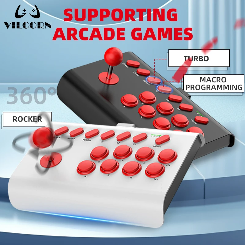 닌텐도 스위치 PS4 PS3 PC용 아케이드 격투 게임 조이스틱 로커, 무선 블..