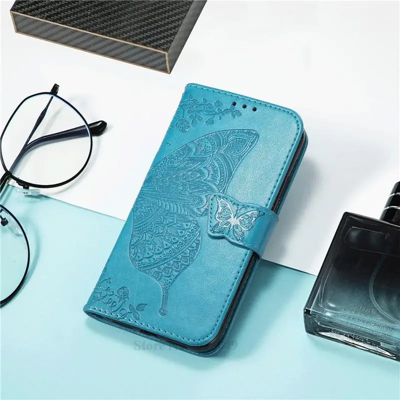 Embossed Butterfly Wallet Flip Case For Samsung Galaxy - sky case