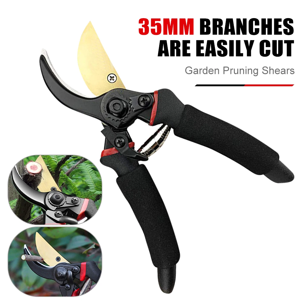 Garden Pruner Stainless Steel Scissor Labor-Saving Spring Pruning Shear Garden Grafting Tools Branch Tool Shear Sharp