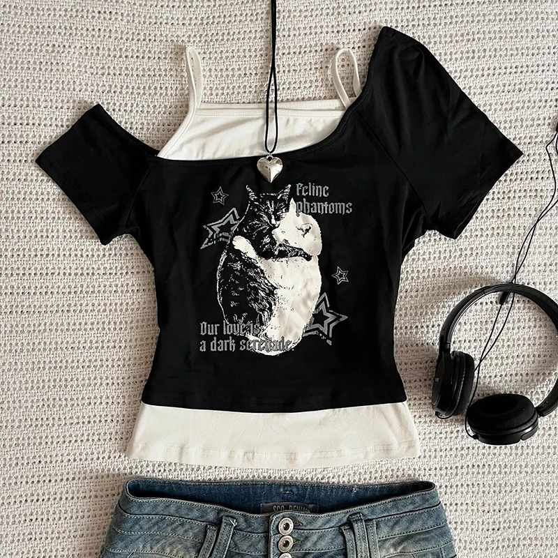Goth Bat Y2K 2-Piece Top 4