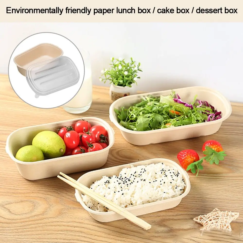 Disposable Degradable Paper Lunch Boxes with Lid 500ml 700ml 850ml 1000ml, Eco-Friendly... - SKU PLB01043 - UGI Packaging