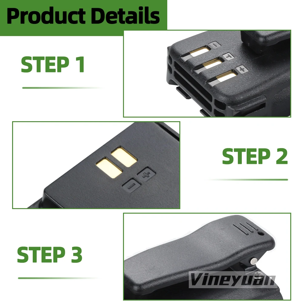 NEW 7.4V 3250mAh QB-44HL Li-ion Battery with Belt Clip for Anytone AT-D878UV Plus D878UV D868UV D858 BTECH DMR-6X2 radio 3