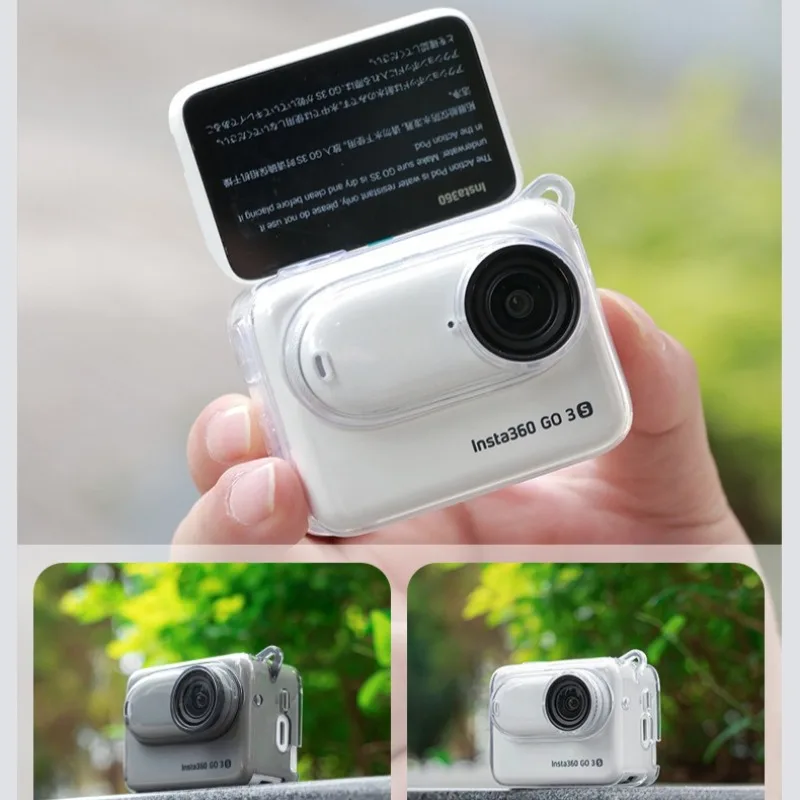 스트랩 렌즈 커버가 있는 부드러운 실리콘 보호 케이스 Insta360 GO 3S용 긁힘 방지 충격 방지 스킨 TPU 투명 소프트 커버