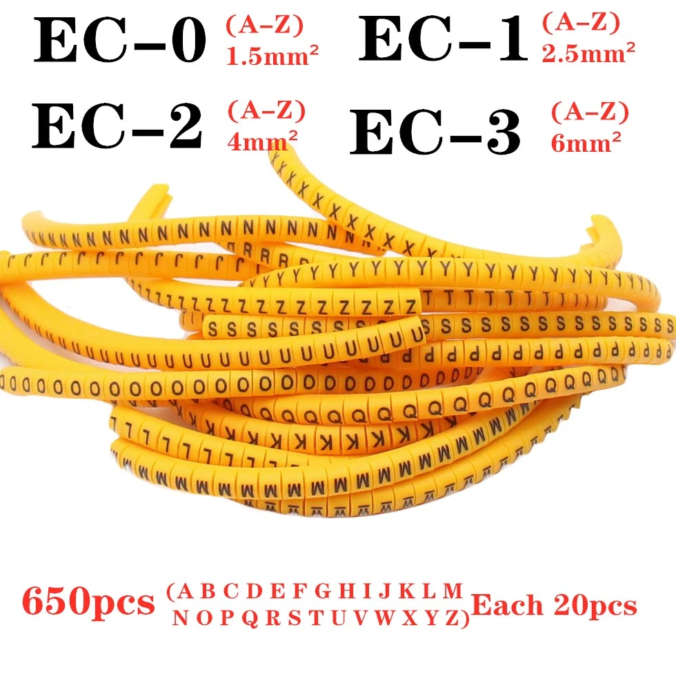Electrical Cable Markers Marker Cables Letters Yellow Letters Cable