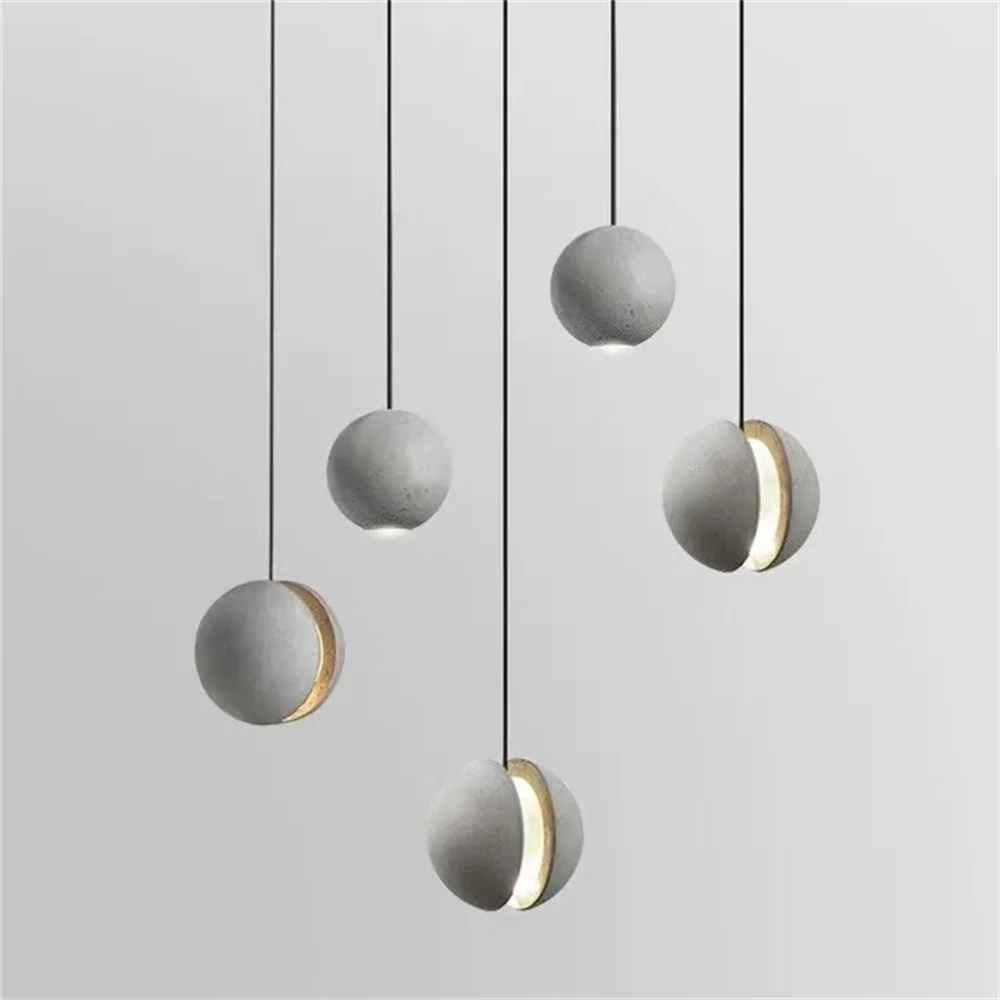 

Nordic Creative LED Cement Pendant Light Fixtures Industrial Retro Hotel Restaurant Bar Bedside Small Chandelier Pendant Lamp