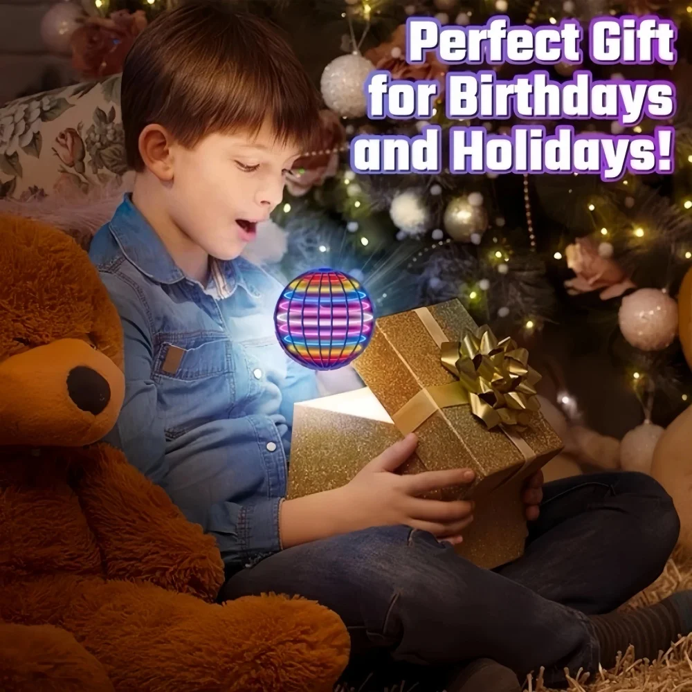 Flying Ball Boomerang Spinner Toys Hand Control Drone 360&deg; Rotating Mini UFO With LED Lights For Children Funny Birthday Gifts