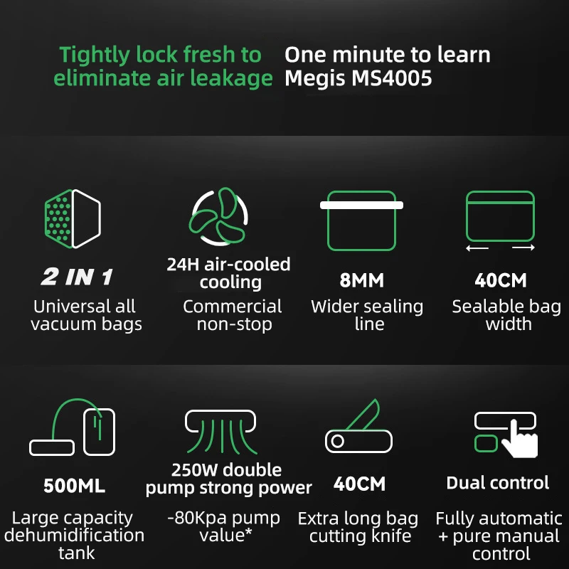 MAGIC SEAL MS4005 Commercial Vacuum Sealer Machine Best Automatic Vacuum Food Sealer Packaging Machine Sealer Common To All Bags 2
