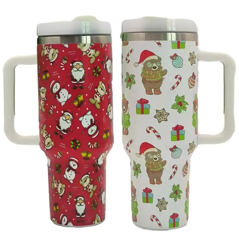 

Изолированная кофейная кружка с крышкой, кофейная кружка из нержавеющей стали с ручкой, рождественские кофейные чашки для дома и улицы, инструменты для кемпинга