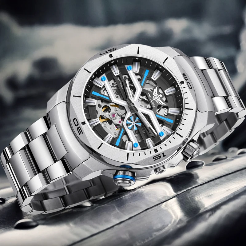 Men Dress Watch 44mm Vintage Dial Retro Business Sapphire Japan 8N40 Automatic Mechanical Waterproof 30Bar
