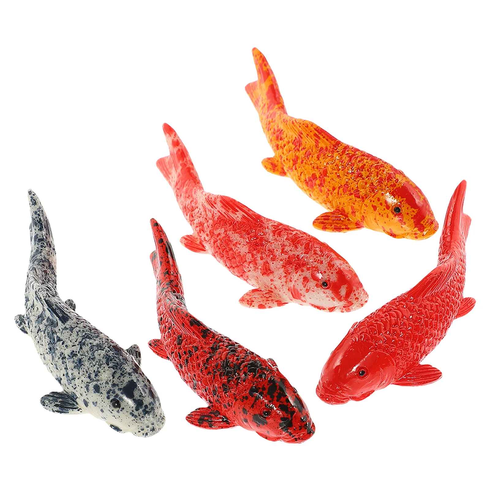 5 Pcs Koi Decorations Toy Small Fish Figurines Aquariums Artificial Goldfish Tank Floating Compact Figure fish tank Neon Lights