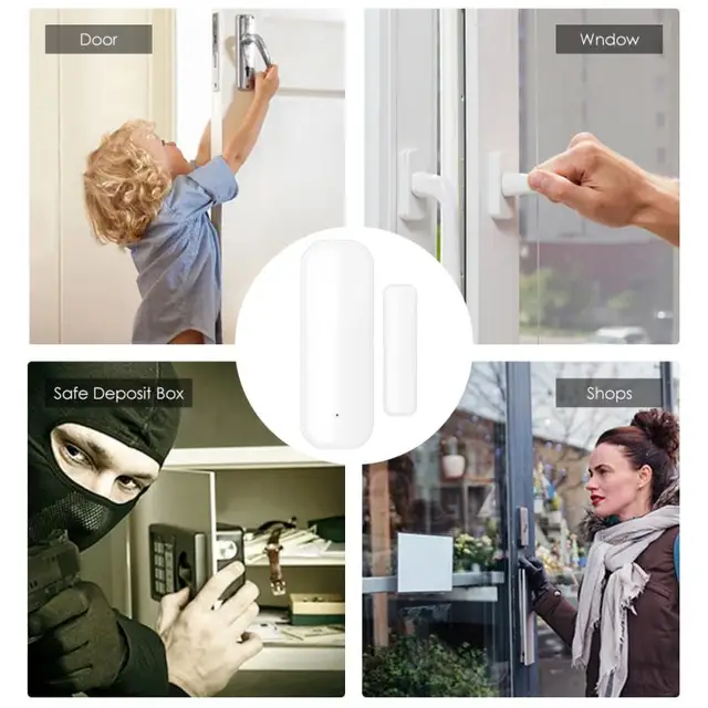 Tuya Smart WiFi Door Sensor Door Open / Closed Detector Home Alarm Security Protection Smart Life Control Via Alexa Google Home 6