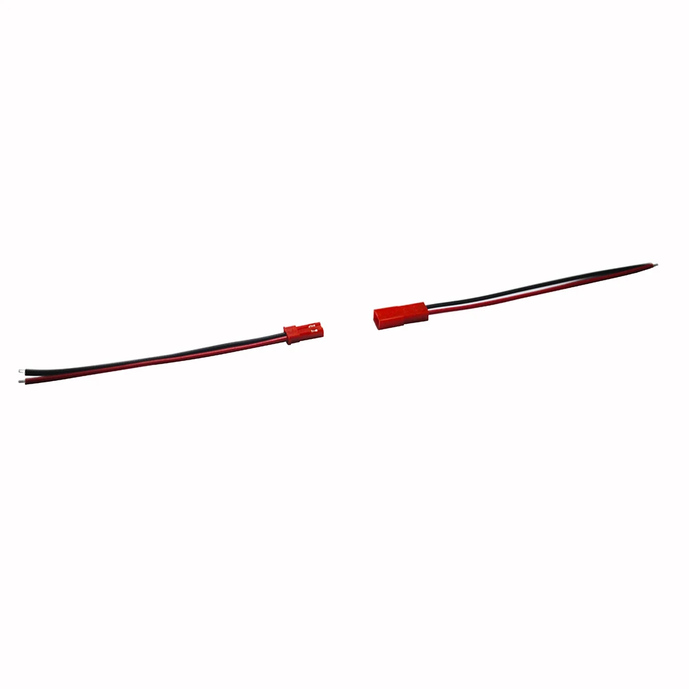JST Plug Connector 20PCS/LOT 10Pairs 100mm 200mm 2 Pin Male+Female For RC Toys Battery LED Lamp