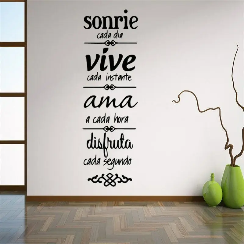 Spanish Quotes Phrase Home Decoration Wall Decals Wallpaper Waterproof Vinyl Stickers for Office Room Wall Decal Mural RU124