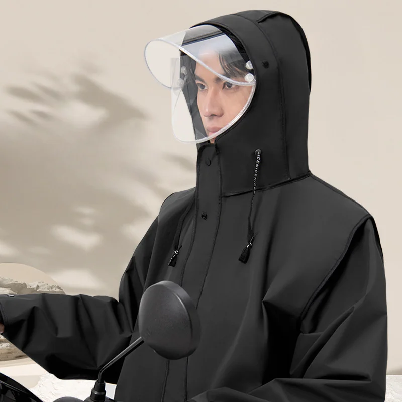 Thickened Raincoat Full Length Double Brim Poncho Summer Outdoor Backpack Riding Poncho Impermeable Motociclista Motorcycle Raincoat