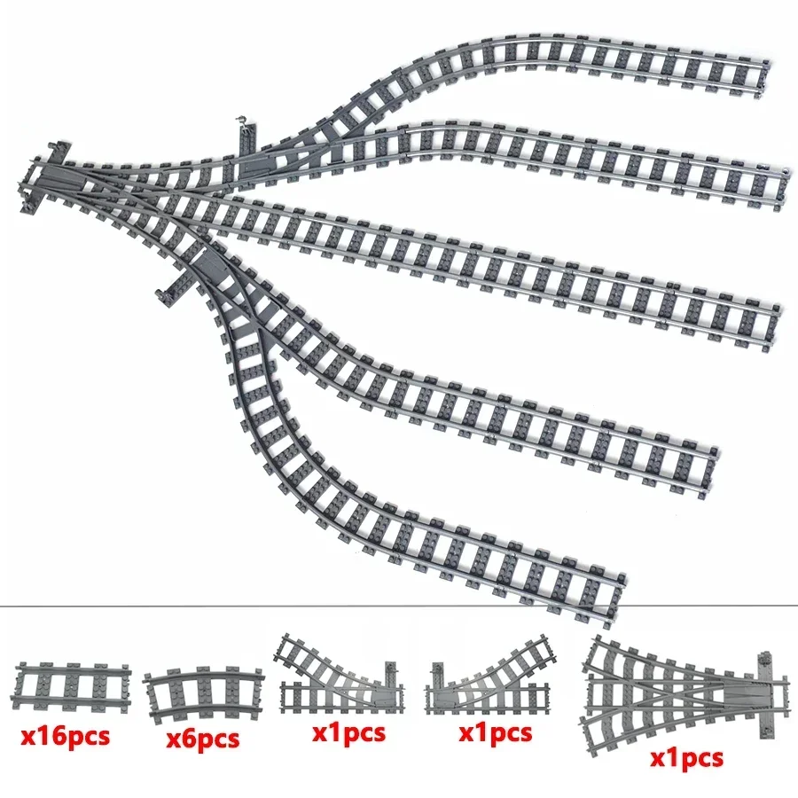 City Train Rail Tracks and Railway Building Block Set - Creative DIY Brick Toys