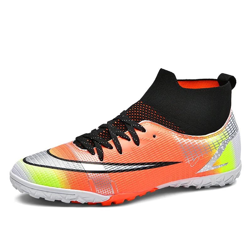 

2023 NEW Men Soccer Shoes Adult Kids High Ankle Football Boots Cleats Grass Training Sport Footwear 2023 Men‘s Sneakers