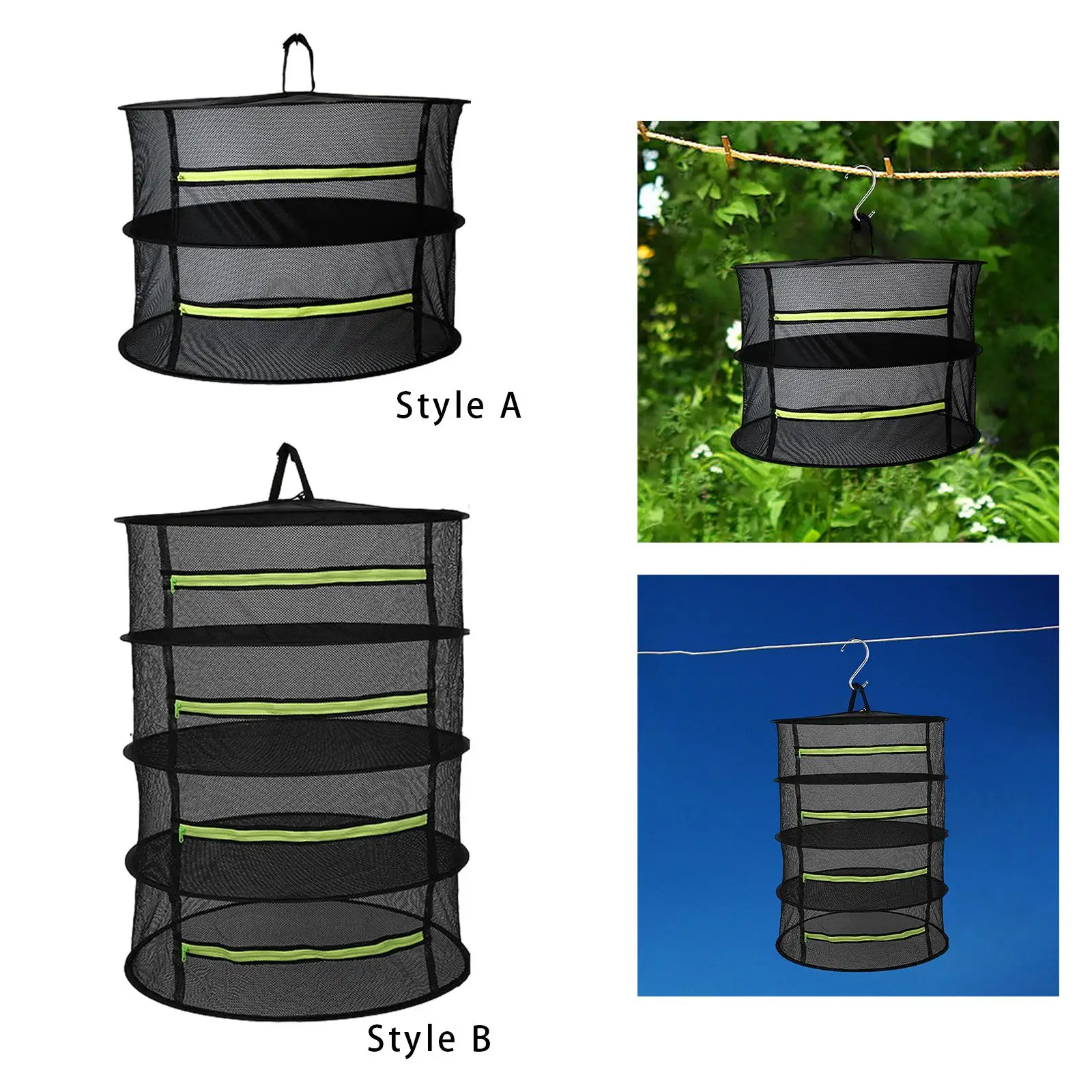 Herb Drying Rack Drying Cage Folding Lightweight Hanging Mesh Net for Vegetables Flowers Garden Outdoor Harvest Buds Hydroponics 4