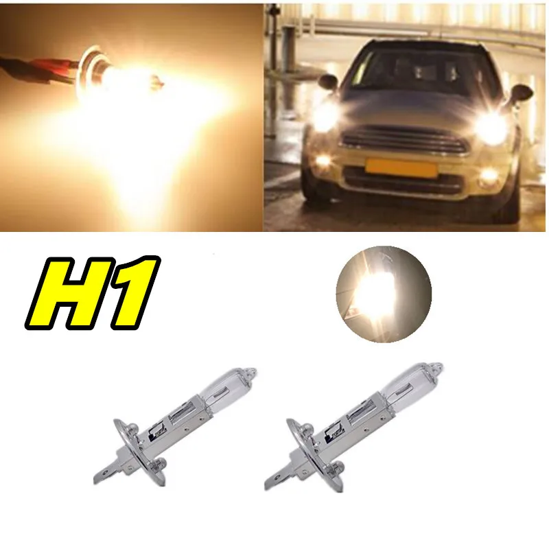 10PCS H1 자동차 헤드라이트 12V55W 흰색 투명 석영 유리 안개등 3200K 자동 할로겐 전구 고광도 및 저광도 전구 도매