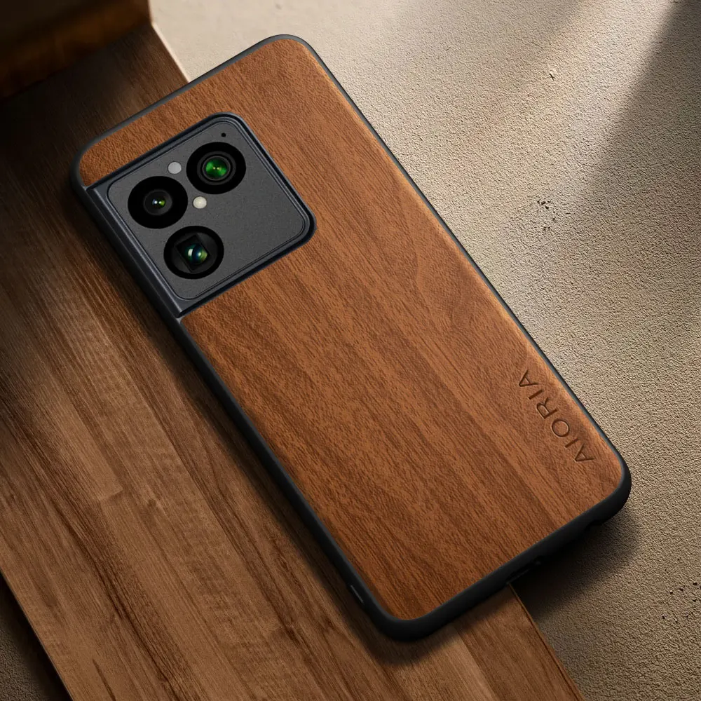 Elegant Retro Wooden Pattern PU Leather Phone Case