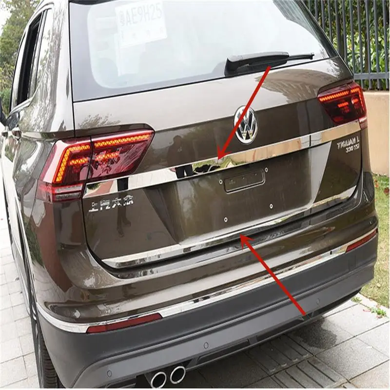 

car assecories For Vw Volkswagen Tiguan 2 Mk2 2017 2018 2019 2020 2021 2022 Rear Trunk Lid Trim Cover Trim car stickers