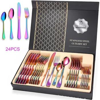24-Piece Rainbow Flatware Set 1