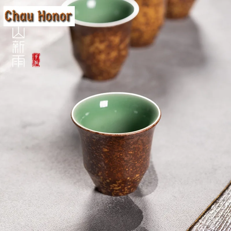 Handmade Longquan Celadon Kiln Change Tea Set Complete Set Retro Tea Ceremony Set Teapot And Tea Cup Set Teaset Collection Gift