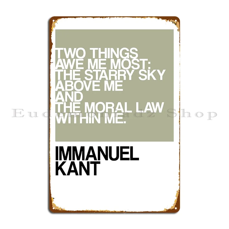Иммануэль кант звездное небо над мной и моральный закон внутри меня металлический налет создание знака дизайнер оловянный знак плакат
