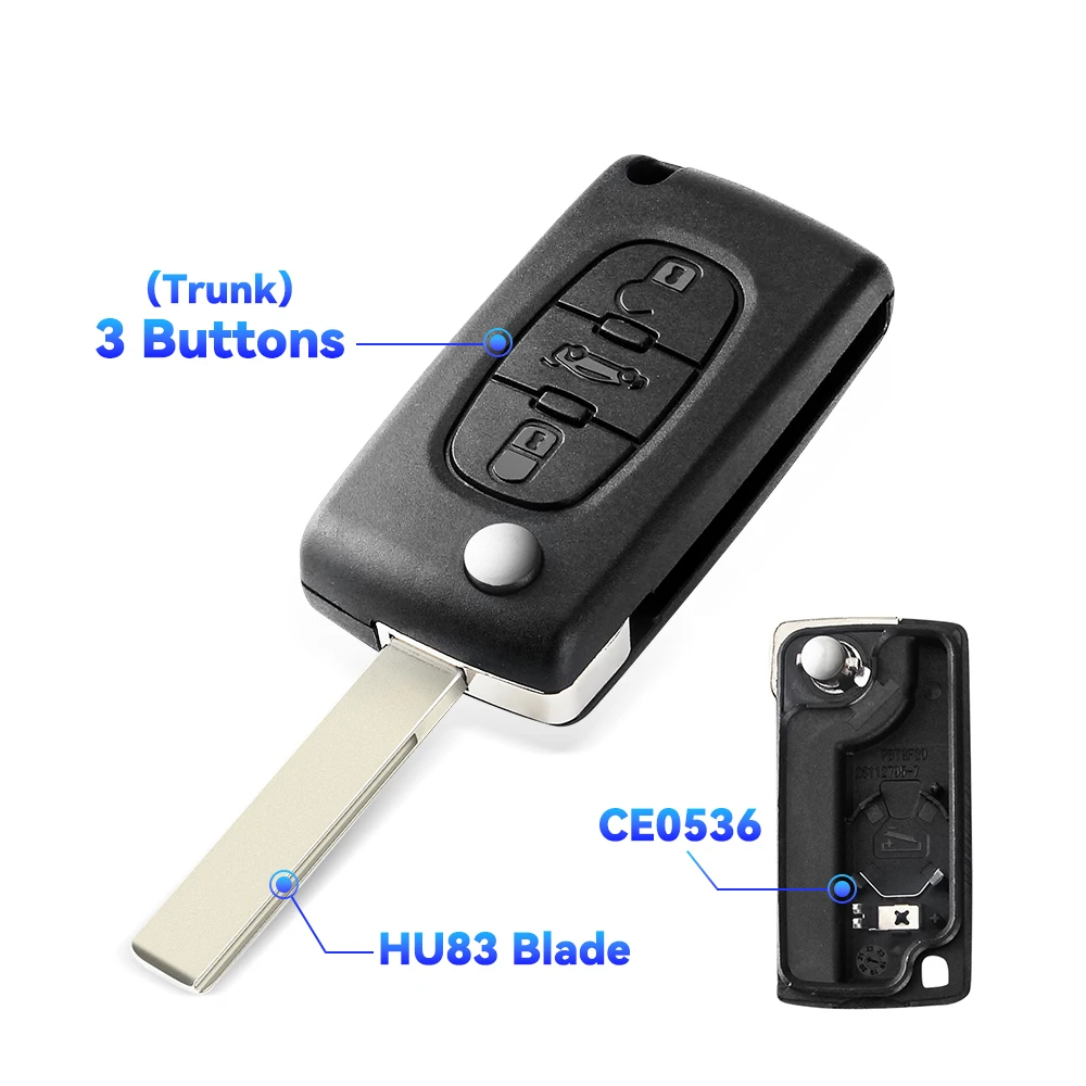Premium Flip Remote Car Key Shell - Durable Design
