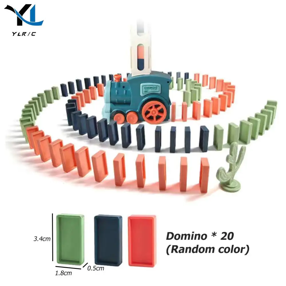 Domino Set Automatic Laying Domino Games Train Toys Multifunction Fun Stacking Colorful Blocks Puzzle