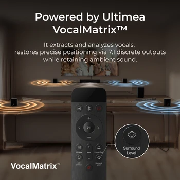 ULTIMEA 350W 7.1ch Virtual Surround Soundbar, Home Theater TV Sound Bar with Subwoofer&4 Surround Speakers, Smart App Control 5