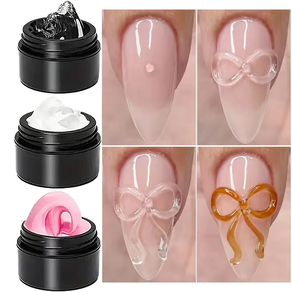 Gel Modellante 3D Trasparente per Nail Art, Non Appiccicoso, per Design Fai-da-Te, Modellazione, Intaglio, Fiocchi e Fiori, per Pittura, Modellazione e Scultura #