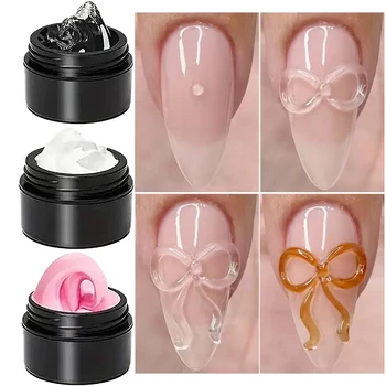 Gel Modellante 3D Trasparente per Nail Art, Non Appiccicoso, per Design Fai-da-Te, Modellazione, Intaglio, Fiocchi e Fiori, per Pittura, Modellazione e Scultura #