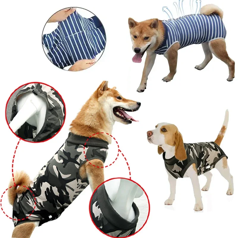 Breathable Pet Sterilization Suit Dog Surgery Recovery Clothes for Small Large Dogs Anti-Licking Puppy Cats Vest Bulldog Costume