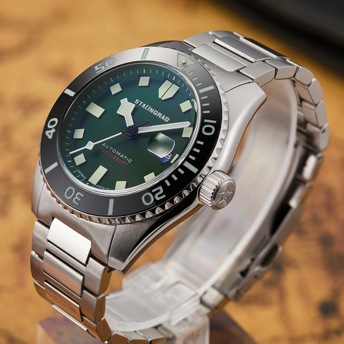 Stalingrad 44mm Men's Mechanical Watches Miyota8215 Automatic Ceramic Bezel Sapphire Crystal Waterproof 100m Watches For Man 2