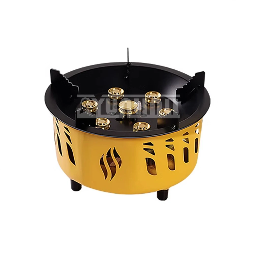 7-hole Fierce Fire Stove, Portable Windproof Gas Stove, Camping Car Outdoor Cooking Utensils