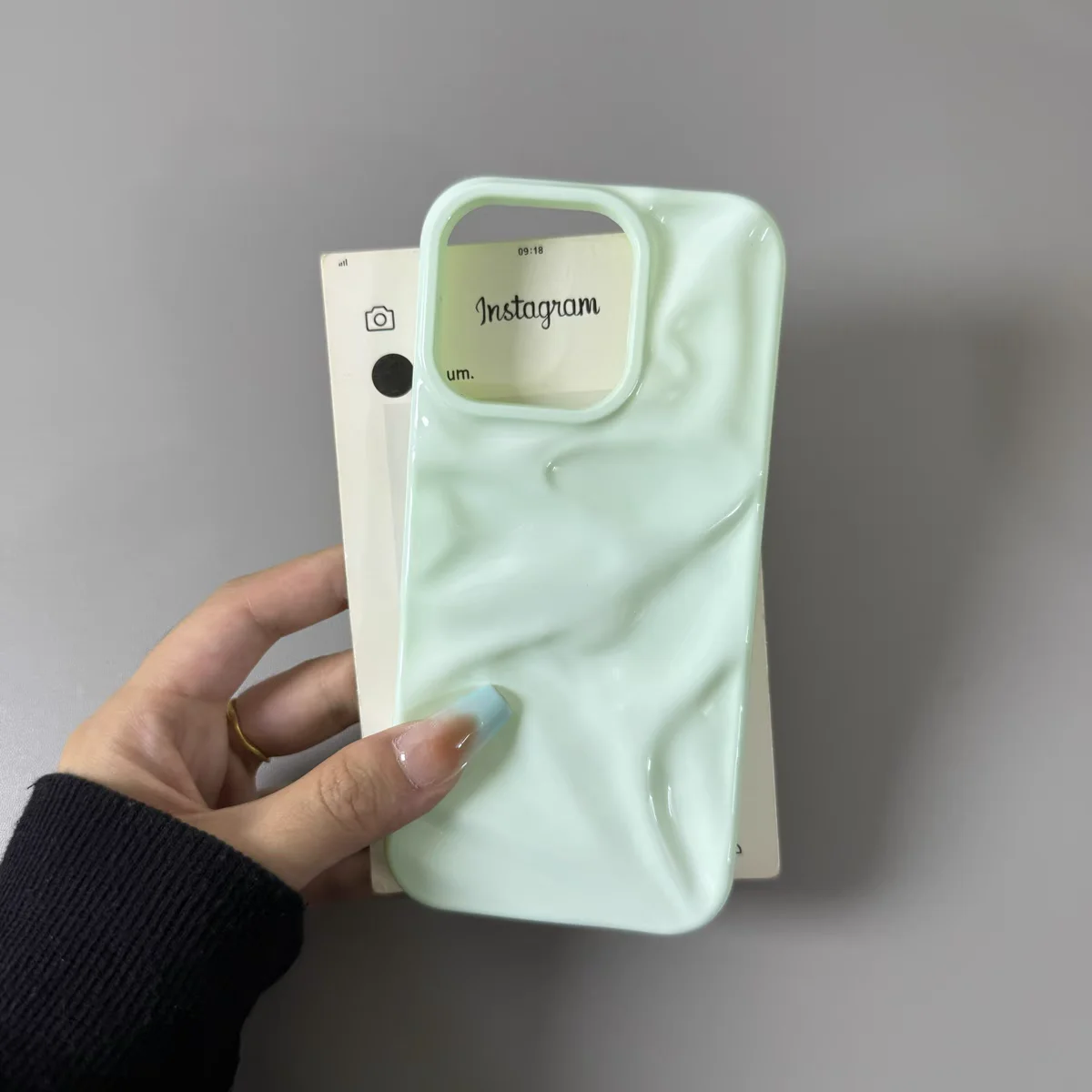 Glossy Aesthetic Wave Ruffle Soft TPU Case with 3D Folds and Water Ripple Design