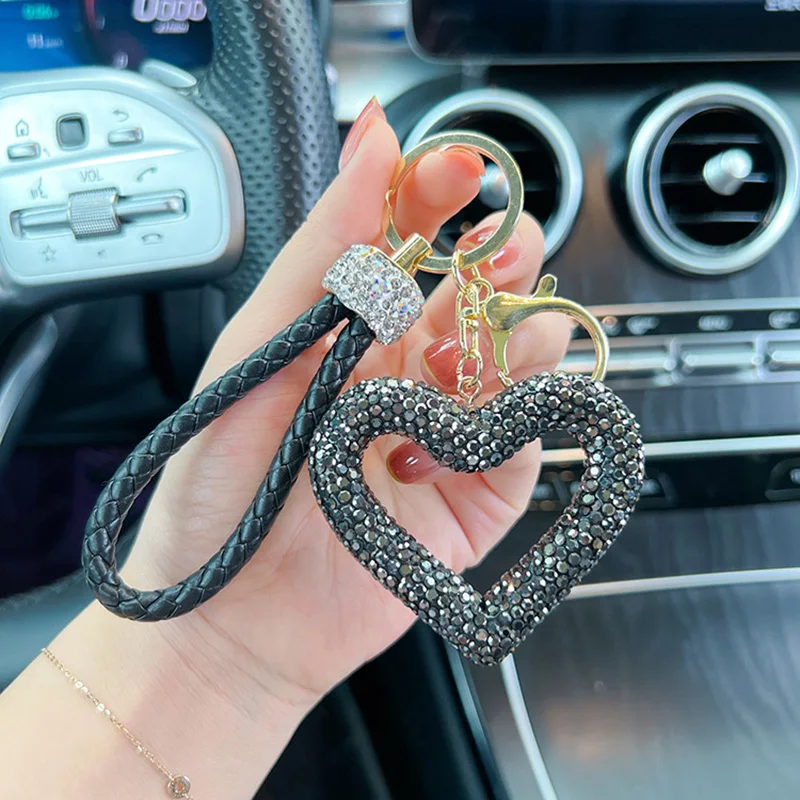 Alibaba Bling Heart Keychain For Car Clay Rhinestone Strawberry