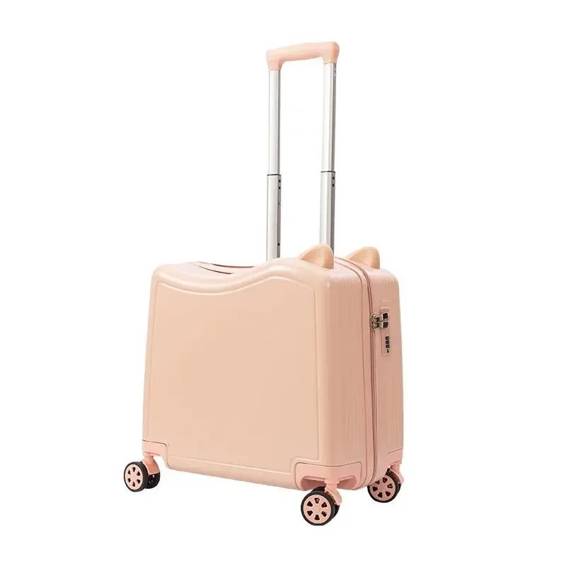 Children's Luggage Girl's 20-Inch Small Lightweight Cute Password Leather Suitcase Riding Trolley Case Universal Wheel