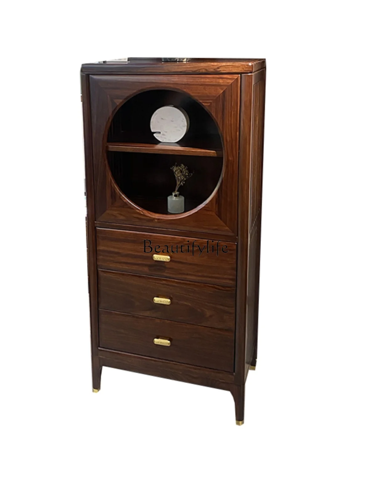 

Solid Wood Side Cabinet Wall-Mounted Storage Organizer Simple Drawer Sideboard Cabinet
