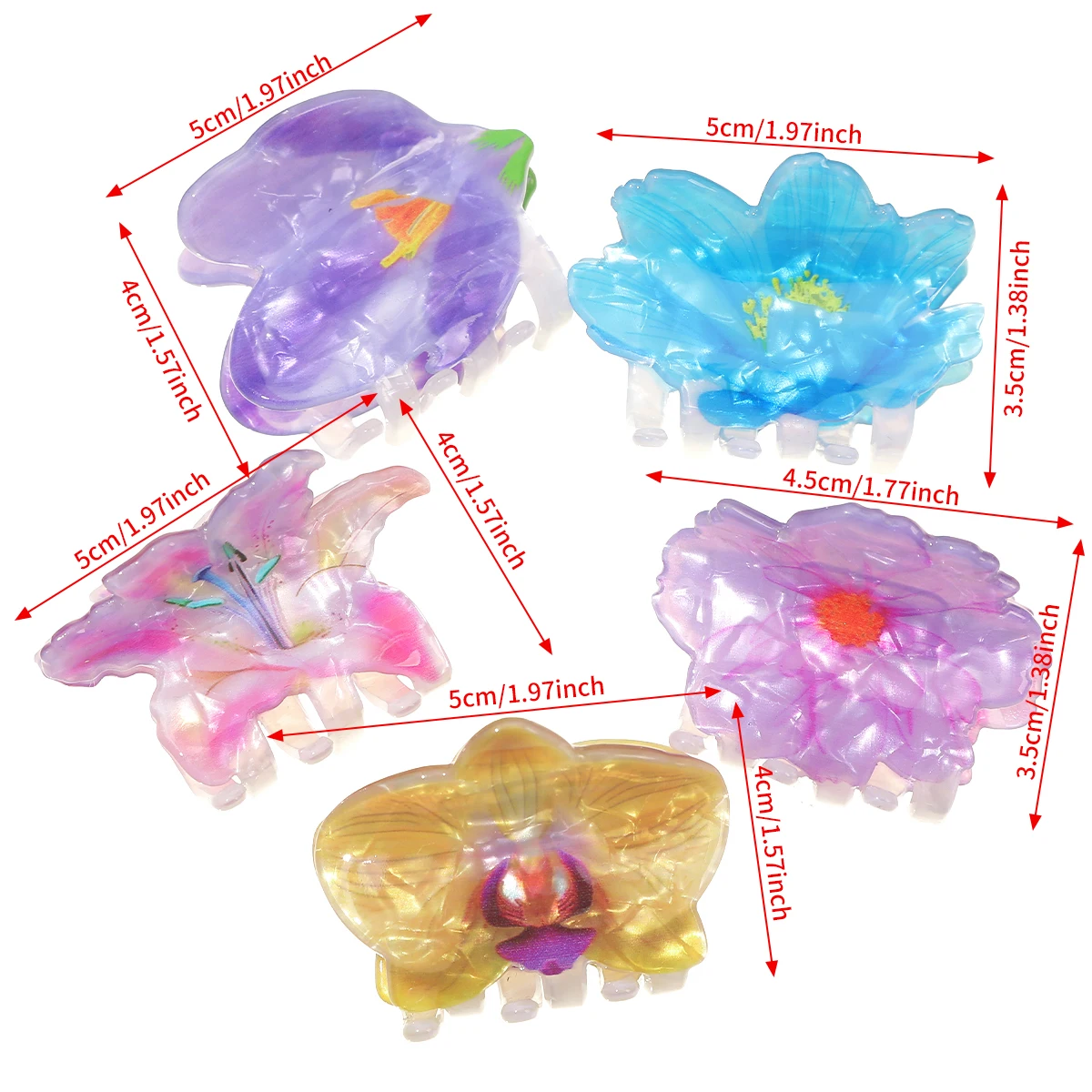 Acrylic Acetate Flower Hair Claw For Women Temperament Dopamine Style Hair Accessories Fashion Hair Clip Hair Crabs Hairpin