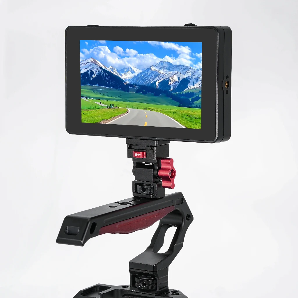 Quick Release Monitor Mount 180&deg; Tilt 360&deg; Swivel 1/4" ARRI Cold Shoe for GoPro Insta360 Feelworld DSLR Camera Cage Tripod Head