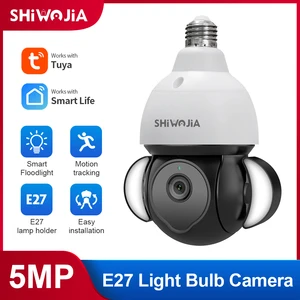 Image for SHIWOJIA 3MP 5MP IP PTZ Wifi Camera Tuya Bulb Secu 