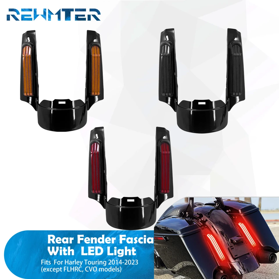 FouncY Luce Parafango Anteriore Posteriore A LED per Moto Cromata per H&Arley Road King FLHR Heritage Softail Classic FLSTC Electra Glide (Color : Front Red