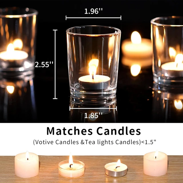 Nuptio - Juego De 3 Portavelas De Vidrio Para Velas De Té, Portavelas