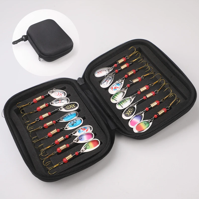 Ruke 16pcs/Lot Metal Spoon Spinner Lure 3.4g Jig Spoonbait Crankbaits Fishing Wobblers For Pike Crochet Set Baits Tackles