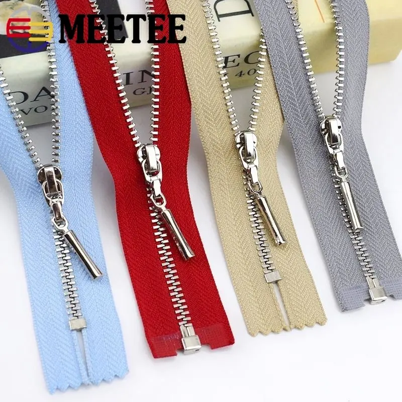 2Pcs 3# Open-End 40-70cm Close-End 15-30cm Metal Zippers Bag Jacket  Decoration Zipper Repair Kit DIY Garment Sewing Accessories