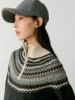 Women Fine Wool Sweater Half-high Collar Color Blocked Pullover Female Cashmere Half Zipper Knitwear Autumn Winter Casual Tops 4