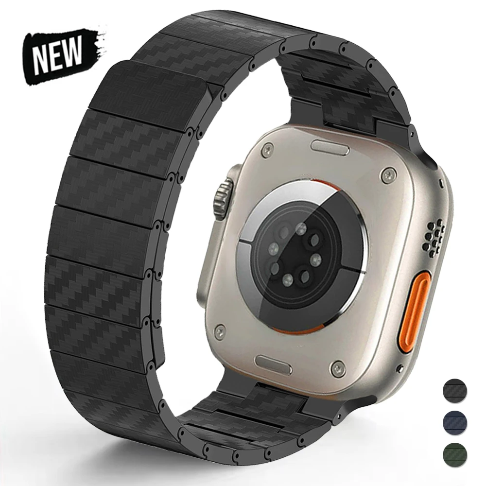 

Luxury Magnetic Bracelet For Apple Watch 9 Ultra 2 49mm Carbon Fiber Strap For iWatch Series 8 7 45 41mm 44mm 42mm 6 543 SE Band