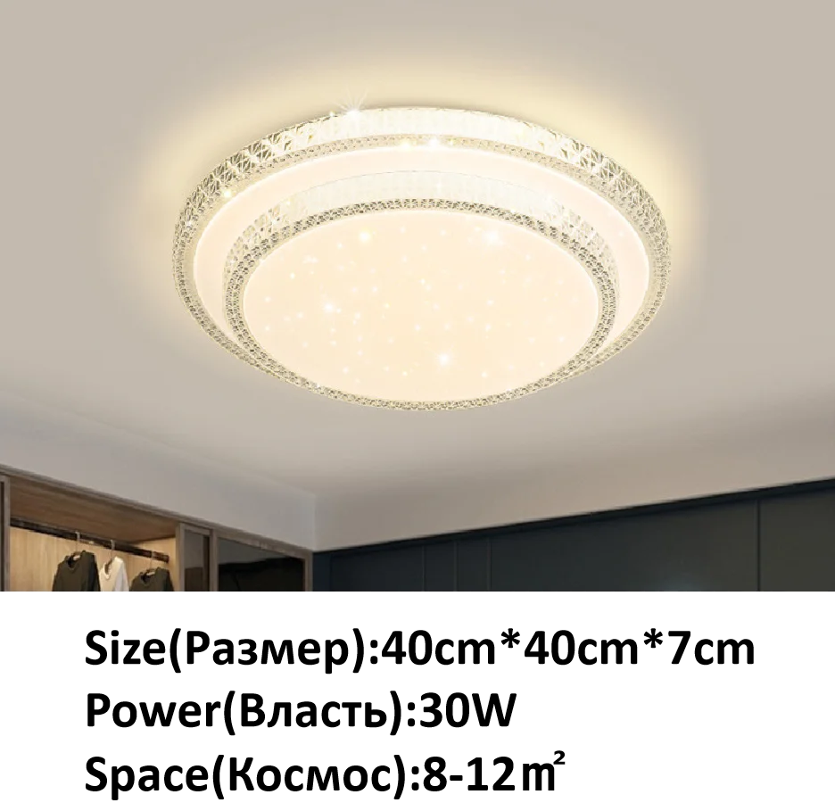 led ceiling lights Modern Crystal LED Ceiling Light Warm and Romantic Crystal Round Square Ceiling Light Living Room Bedroom Light Remote Control smart ceiling light Ceiling Lights